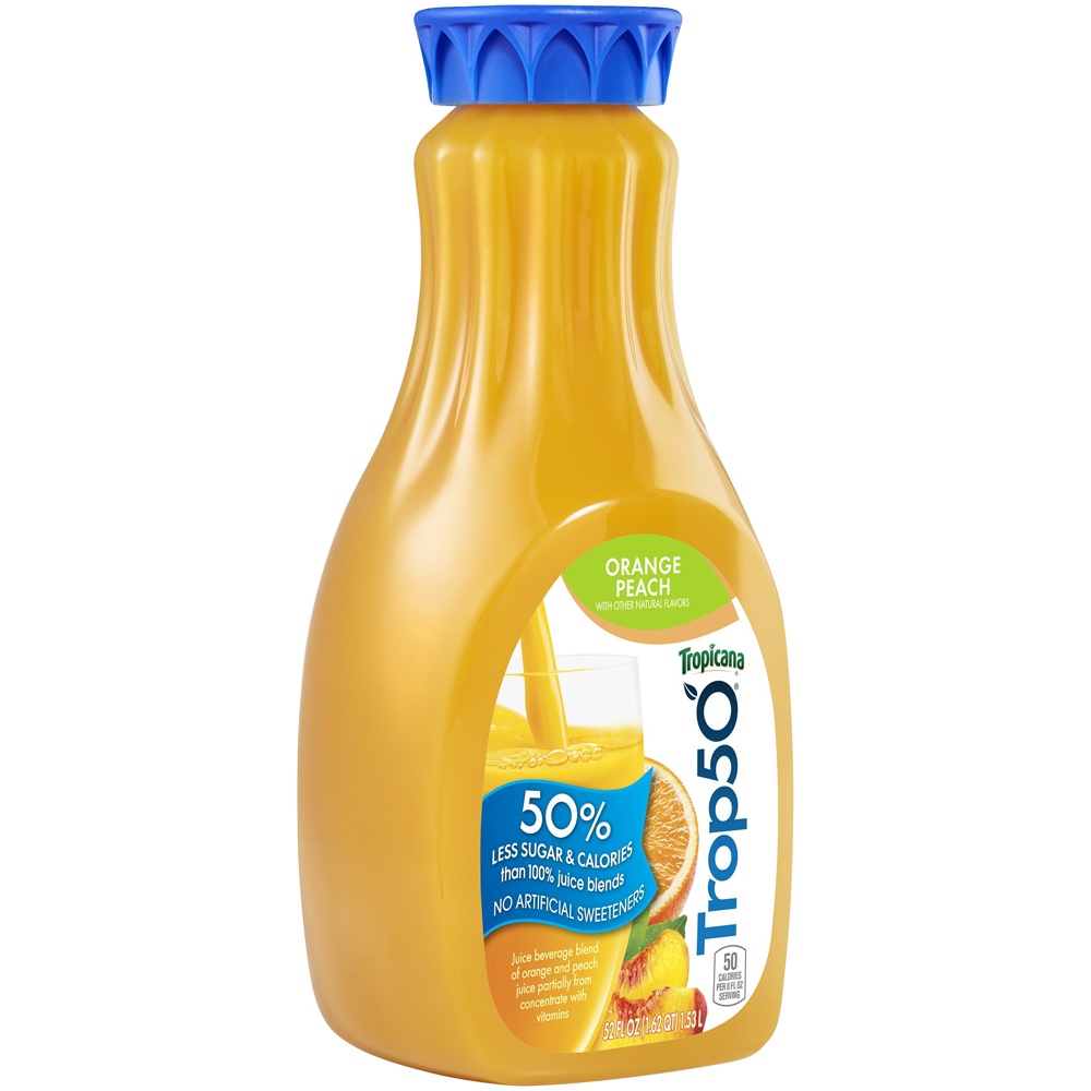 slide 2 of 4, Trop50 Juice Beverage Orange Peach 52 Fl Oz Bottle, 52 oz