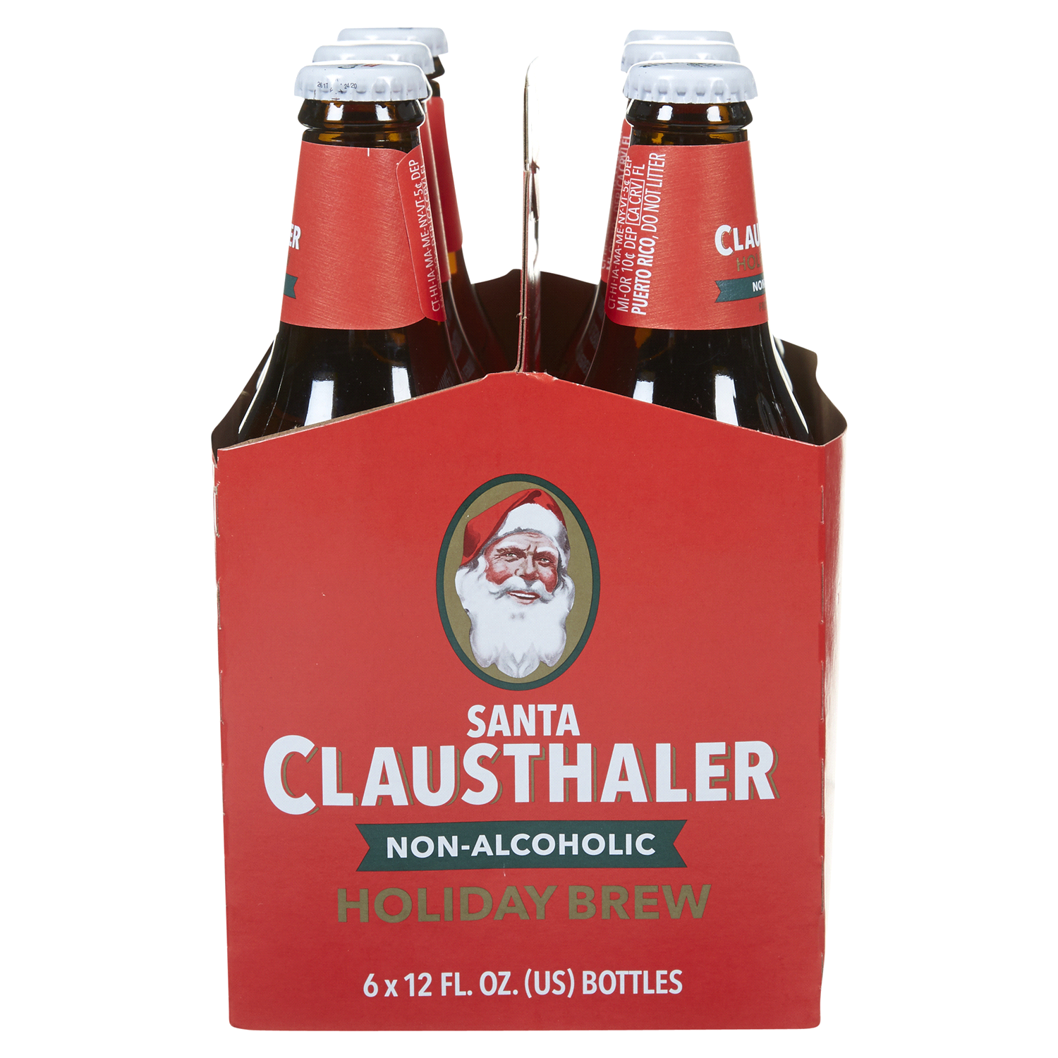 slide 2 of 5, Clausthaler Holiday Brew Non-Alcoholic Santa Beer 6 - 12 fl oz Bottles, 6 ct