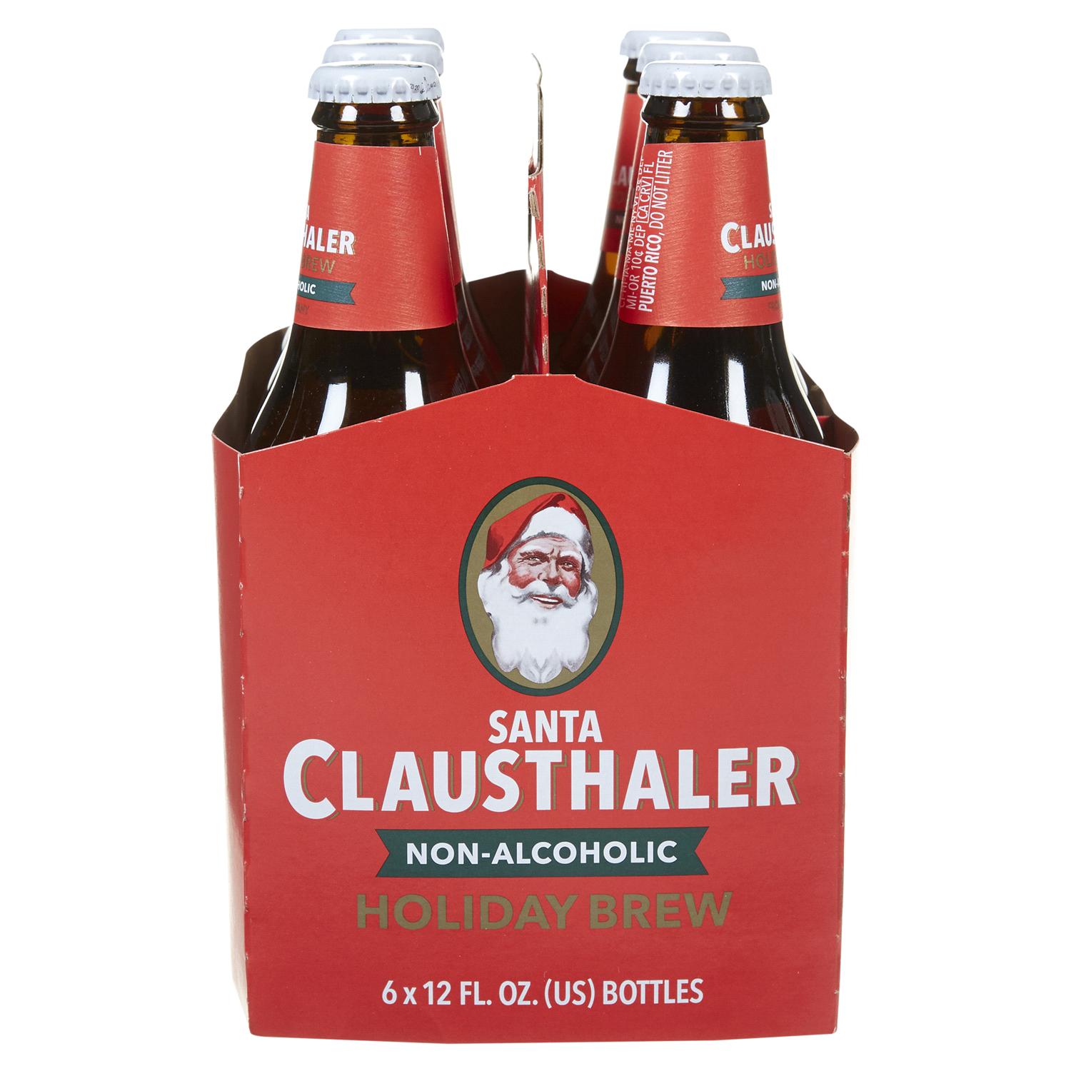 slide 3 of 5, Clausthaler Holiday Brew Non-Alcoholic Santa Beer 6 - 12 fl oz Bottles, 6 ct