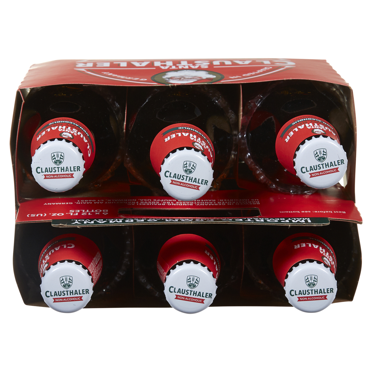 slide 5 of 5, Clausthaler Holiday Brew Non-Alcoholic Santa Beer 6 - 12 fl oz Bottles, 6 ct