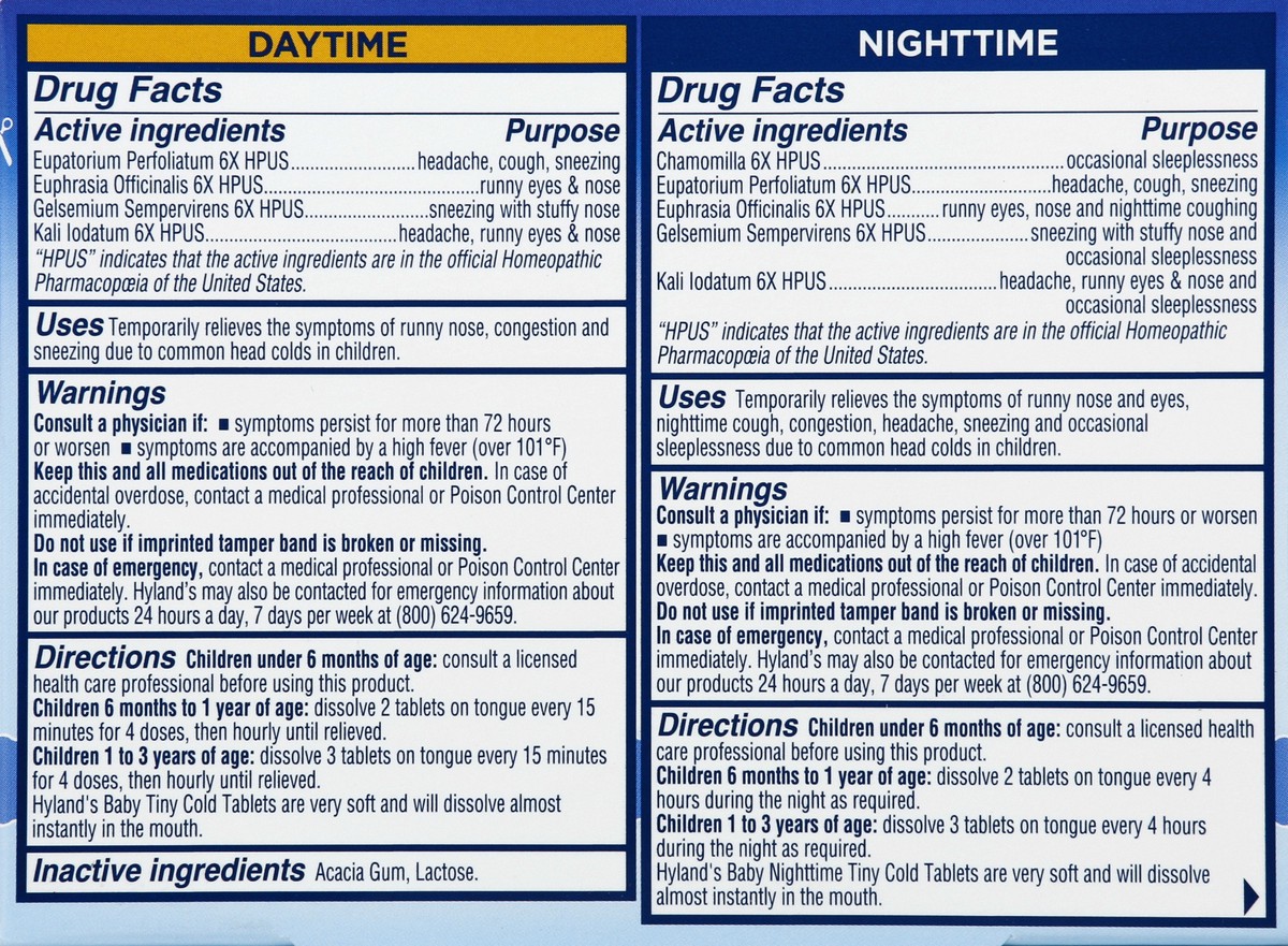 slide 6 of 6, Hyland's Tiny Cold 2 ea, 250 ct