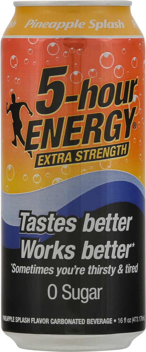 slide 5 of 9, 5-Hour Energy Extra Strength Pineapple Splash Flavor Carbonated Beverage 16 fl oz, 16 fl oz