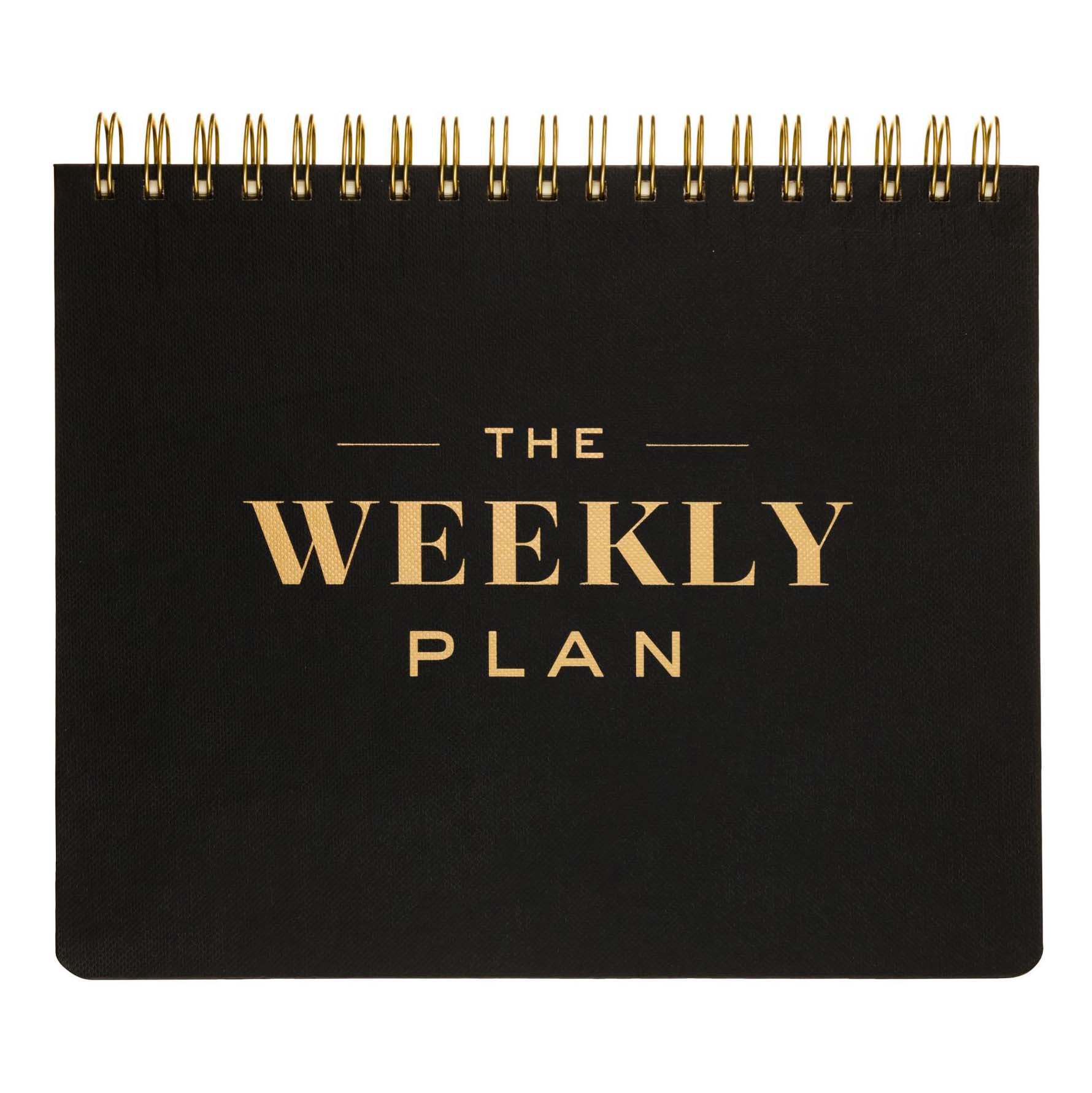 slide 1 of 1, Eccolo Black Weekly Plan Spiral Desk Planner Pad, 8 in x 10 in