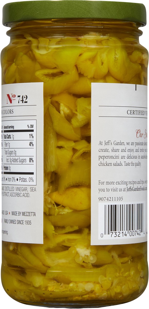 slide 3 of 7, Jeff's Garden Sliced Golden Greek Peperoncini, 12 fl oz, 12 oz