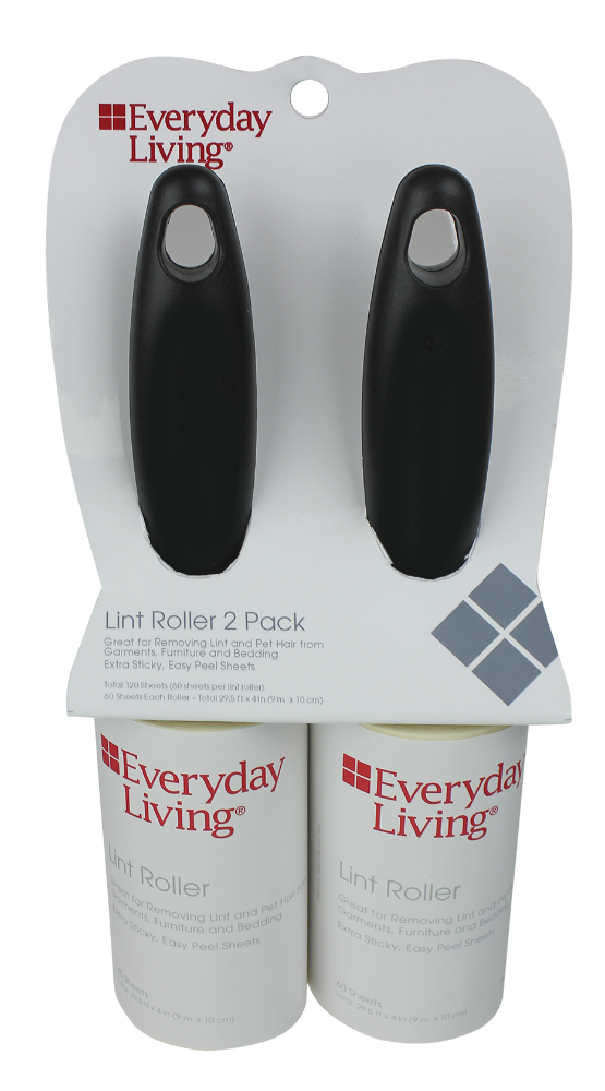 slide 1 of 1, Everyday Living 60-Layer Lint Rollers - White, 2 ct