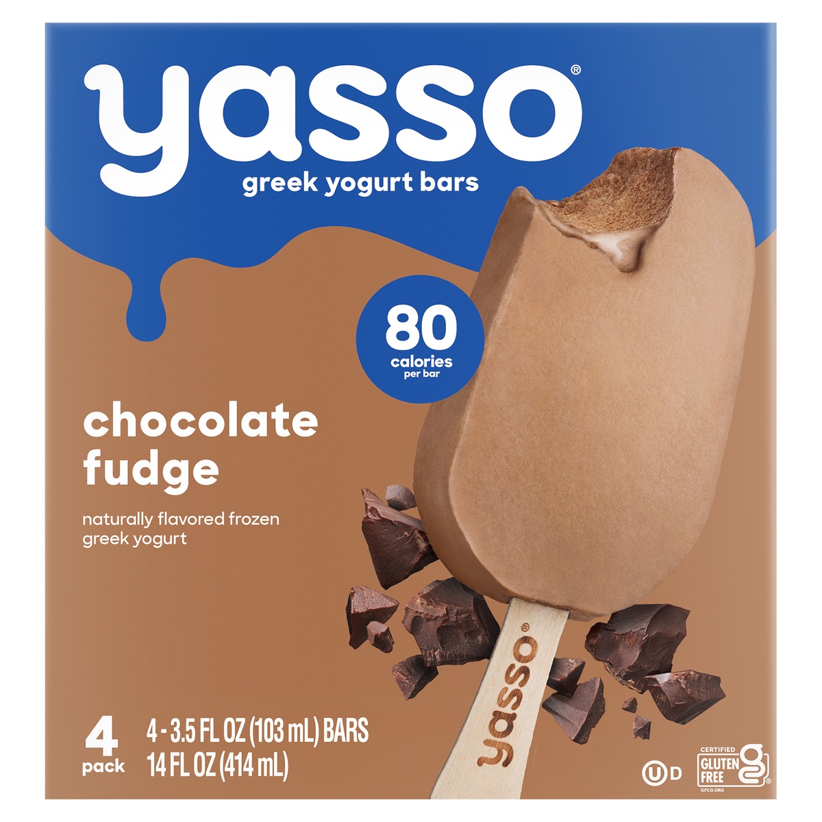 slide 1 of 6, Yasso Frozen Greek Yogurt - Chocolate Fudge Bars - 4ct, 