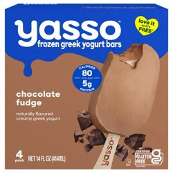 Yasso Frozen Greek Yogurt Bars Chocolate Fudge Bars 3.5fl oz bars