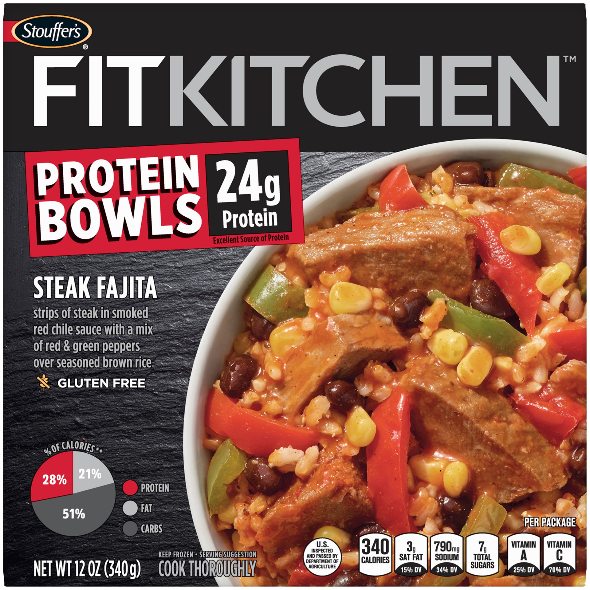 slide 1 of 10, Stouffer's Fit Kitchen Steak Fajita, 13.25 oz