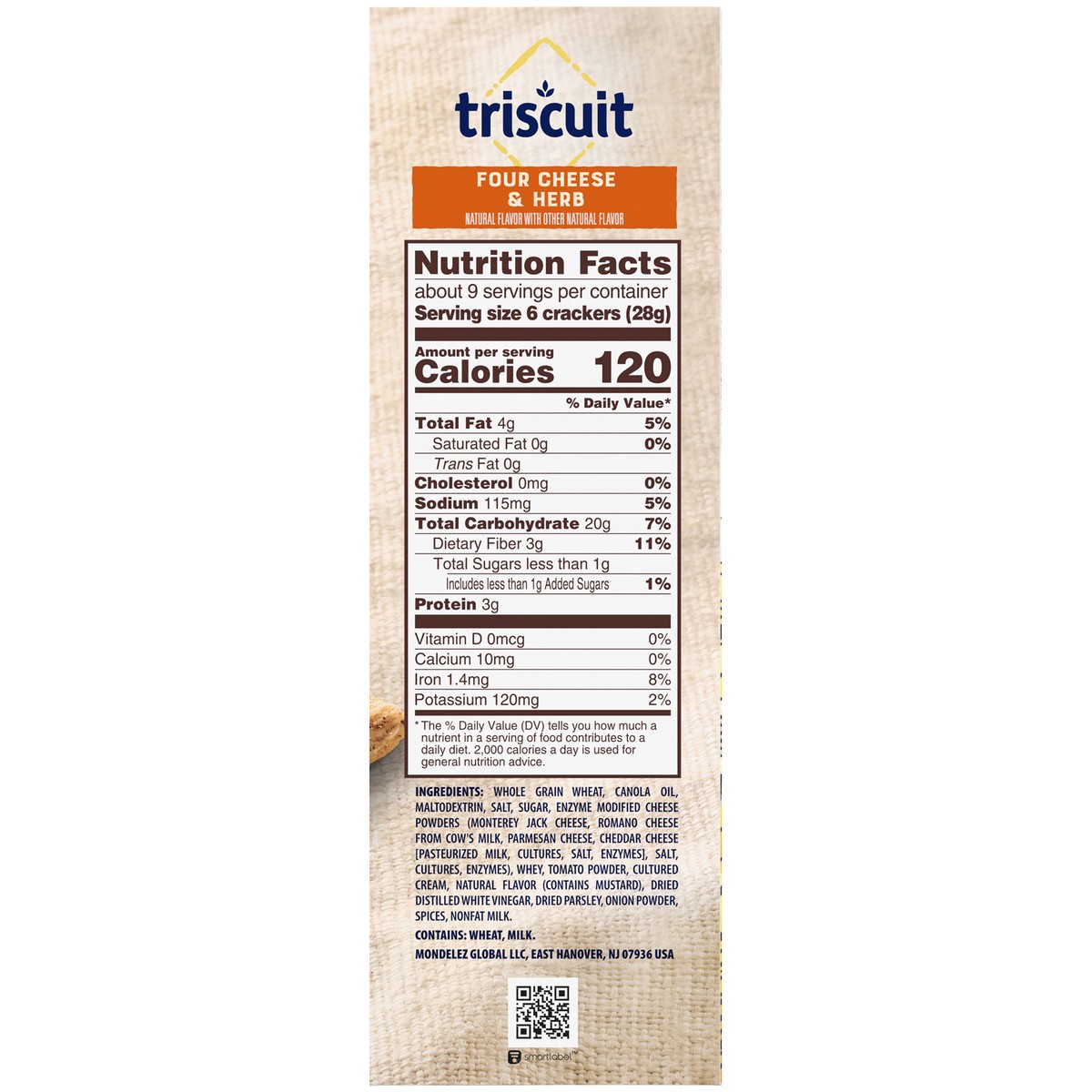 slide 7 of 14, Triscuit Four Cheese and Herb Whole Grain Wheat Crackers, 8.5 oz, 8.5 oz