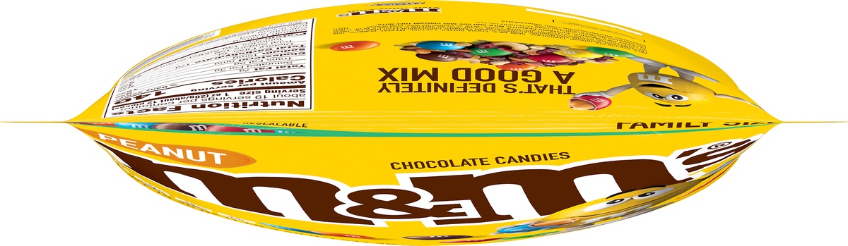 slide 6 of 9, M&M'S Peanut Milk Chocolate Candy, Family Size, 19.2 oz