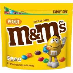 M&M'S Peanut Milk Chocolate Candy, Family Size