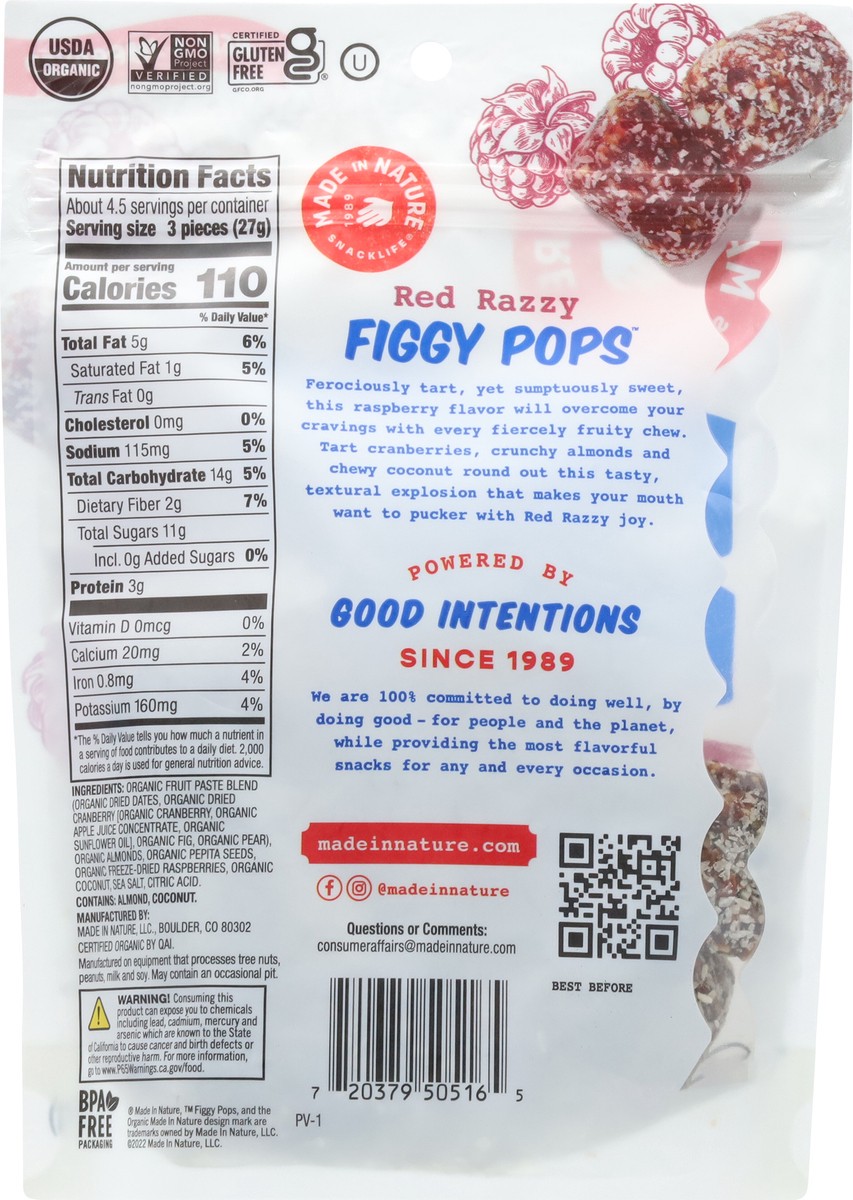 slide 5 of 9, Made in Nature Figgy Pops Organic Red Razzy Energy Bites 4.2 oz, 4.2 oz