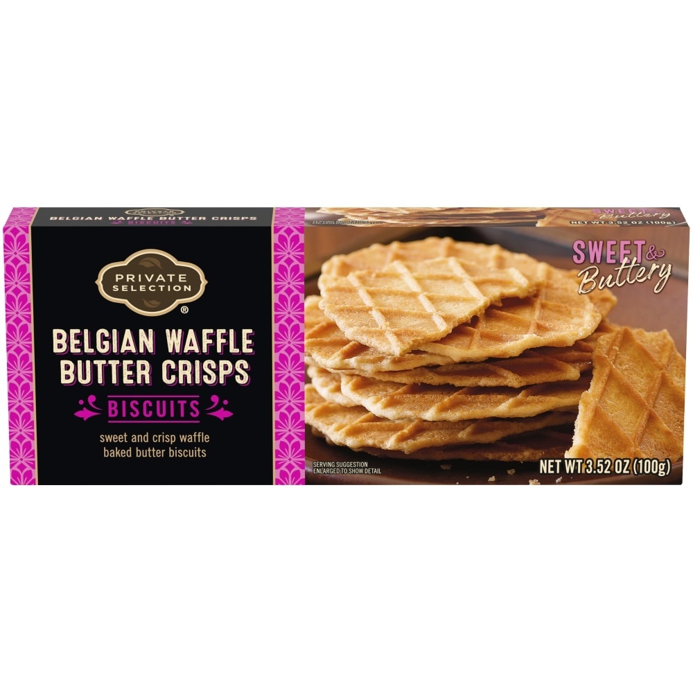 slide 1 of 1, Private Selection Belgian Waffle Butter Crisps, 3.53 oz