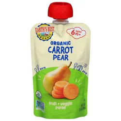 Earth's Best Organic Organic Carrot Pear Fruit + Veggie Puree 3.5 oz