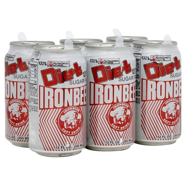 slide 1 of 1, Ironbeer Diet Soft Drink Cans - 6 ct; 12 fl oz, 6 ct; 12 fl oz