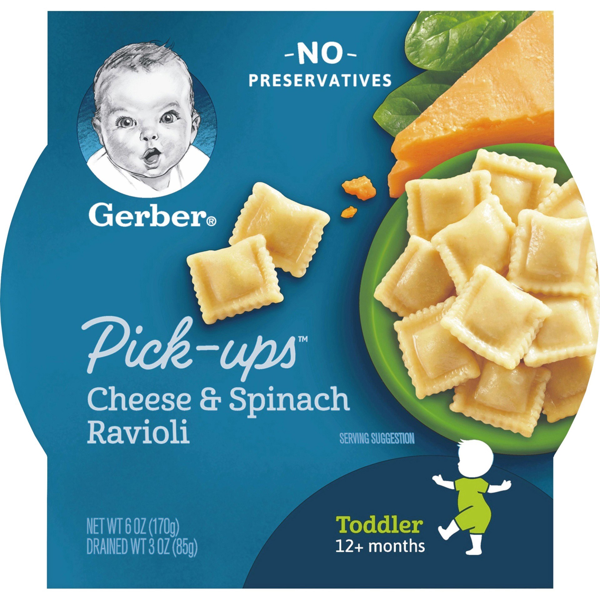 slide 1 of 9, Gerber Graduates Toddlers Pasta Pick Ups Chicken & Carrot Ravioli, 6 oz