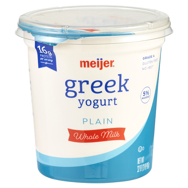 slide 1 of 1, Meijer Whole Milk Greek Yogurt, 32 oz