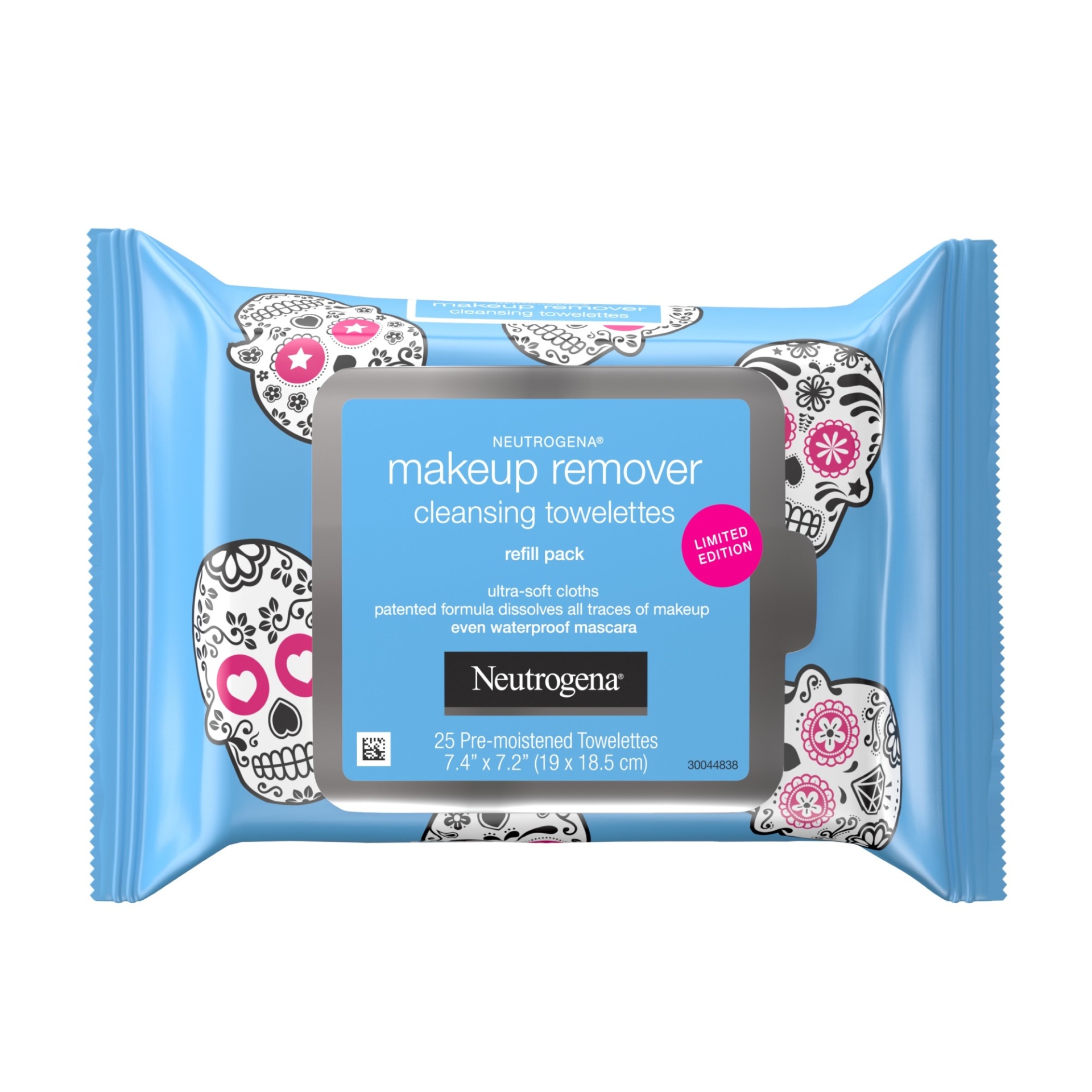 slide 1 of 1, Neutrogena Makeup Remover Facial Cleansing Towelettes, Daily Face Wipes to Remove Dirt, Oil, Waterproof Mascara & Makeup Including Stubborn Halloween Makeup, Gentle, Alcohol-Free, 25 ct