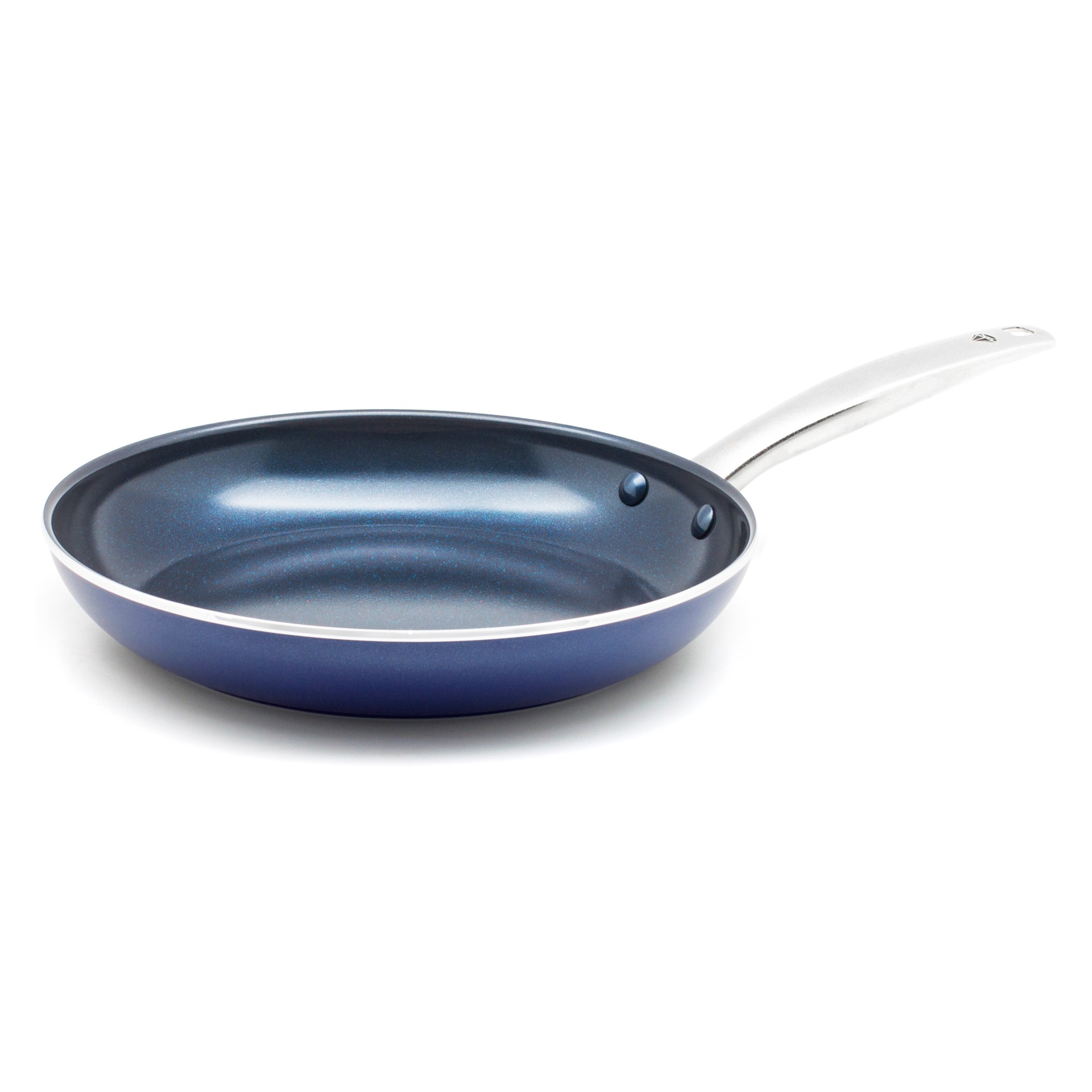 slide 1 of 8, Blue Diamond Ceramic Aluminum Frypan, Blue, 12 in