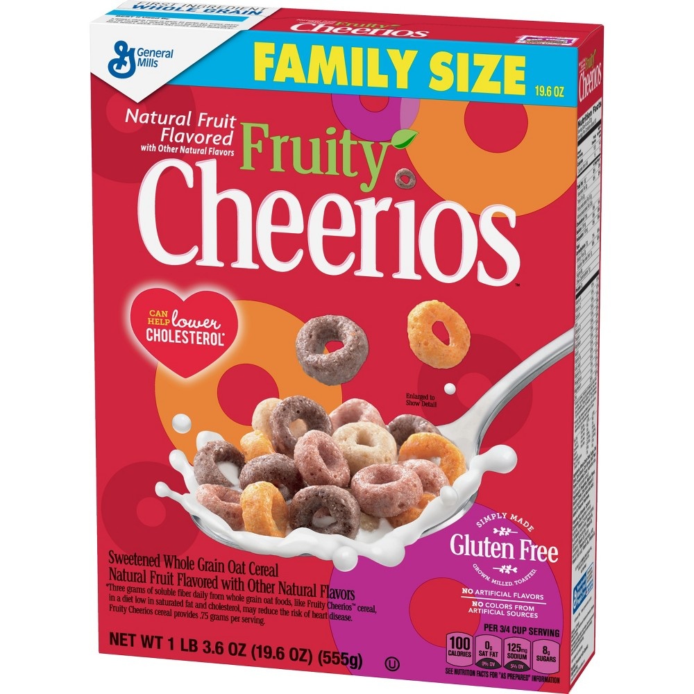 slide 2 of 3, General Mills Fruity Cheerios Breakfast Cereal, 19.6 oz