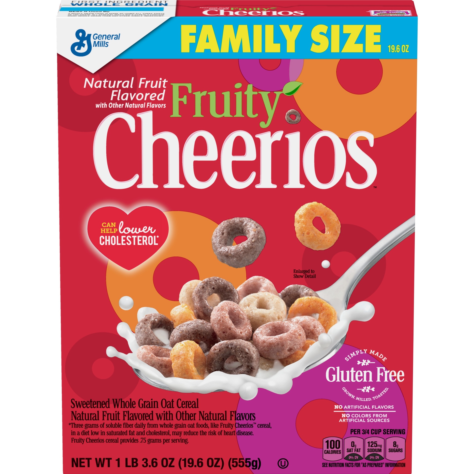 slide 1 of 3, General Mills Fruity Cheerios Breakfast Cereal, 19.6 oz