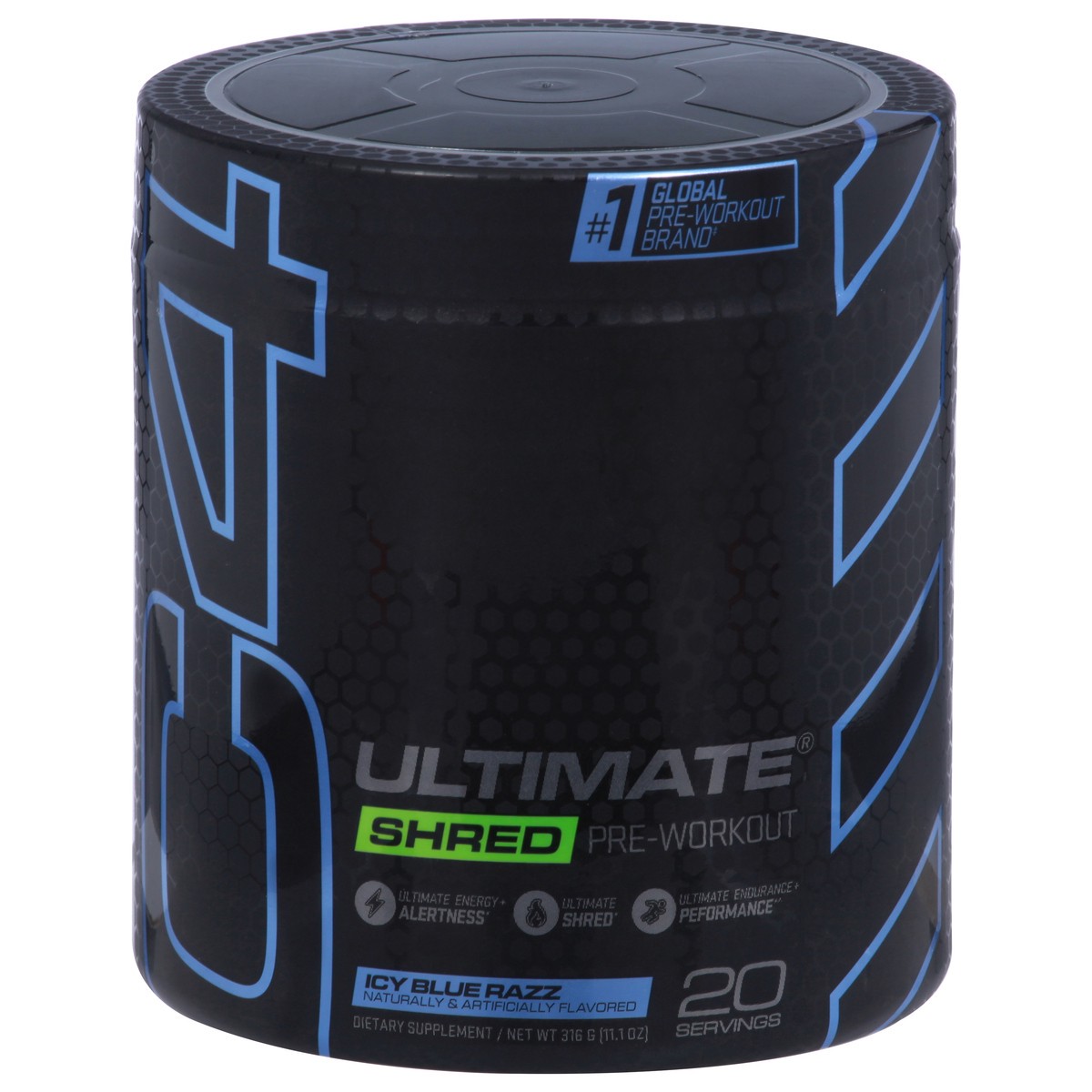 slide 1 of 10, C4 Sport Ultimate Shred Icy Blue Razz Pre-Workout 11.1 oz, 11.10 ct