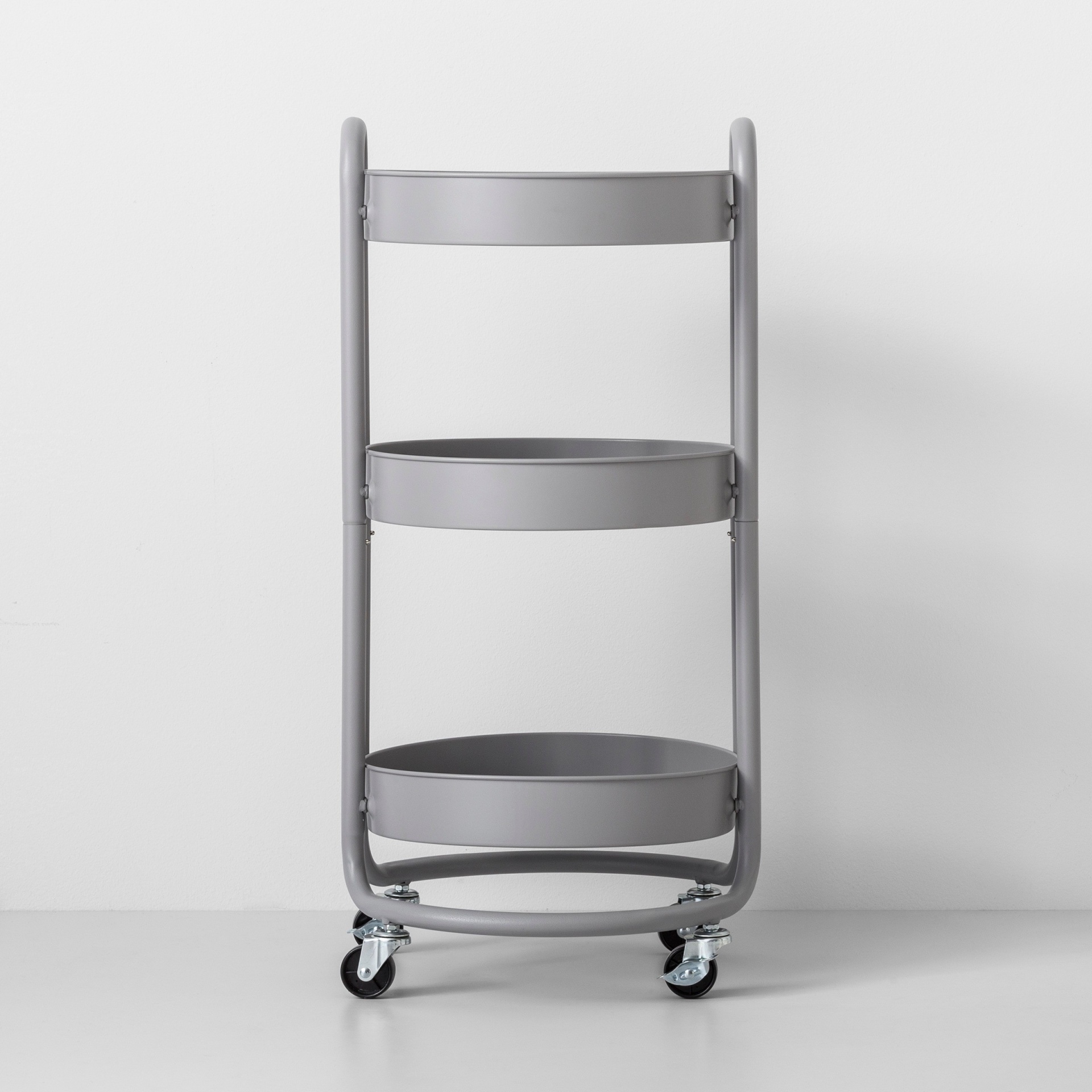 slide 1 of 5, Round Metal Utility Cart Gray - Made By Design, 1 ct