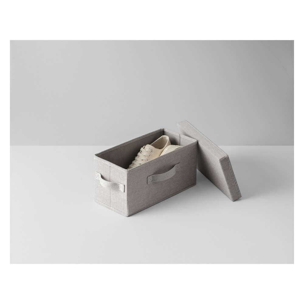 slide 6 of 6, Made by Design Slim Shoe Bin with Lid - Light Gray, 1 ct