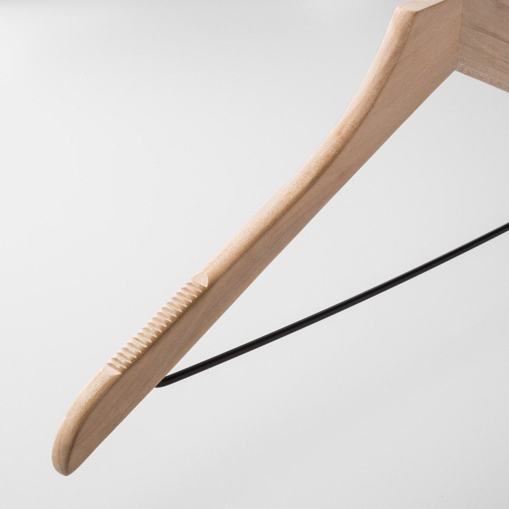 slide 4 of 5, 4pk Wood Hanger Natural - Made By Design, 1 ct