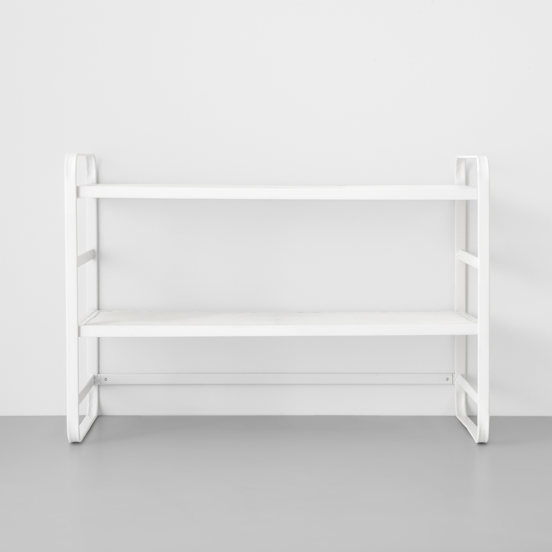 slide 1 of 5, Two Tier Wire Mesh Shoe Rack White - Made By Design, 1 ct