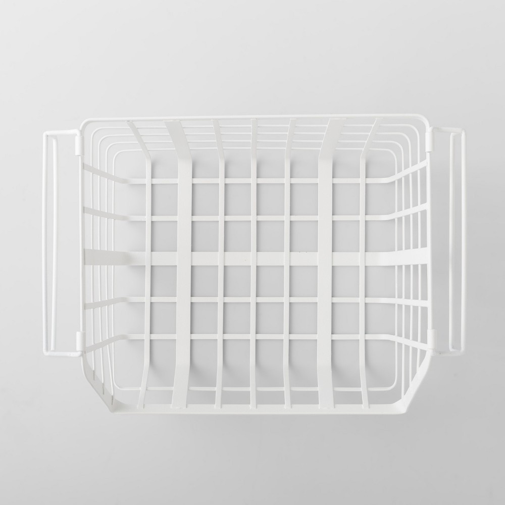 slide 3 of 5, Made by Design Open Front Stackable Basket - White, 1 ct