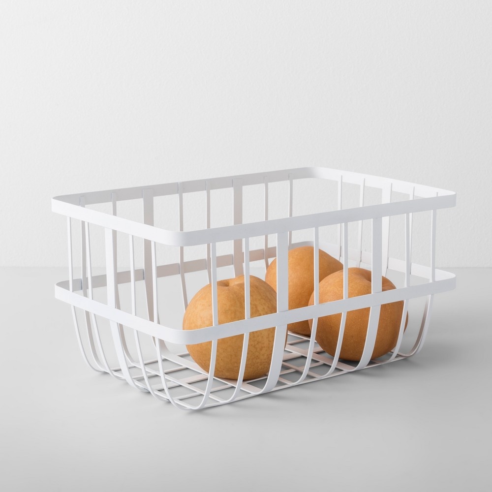 slide 2 of 4, Made by Design Kitchen Cabinet Organizer Small Basket - White, 1 ct