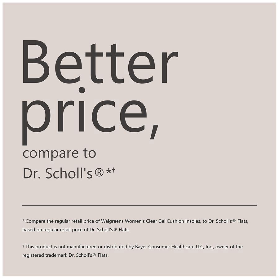 slide 4 of 5, Walgreens Clear Gel Cushion Insoles, 1 pair