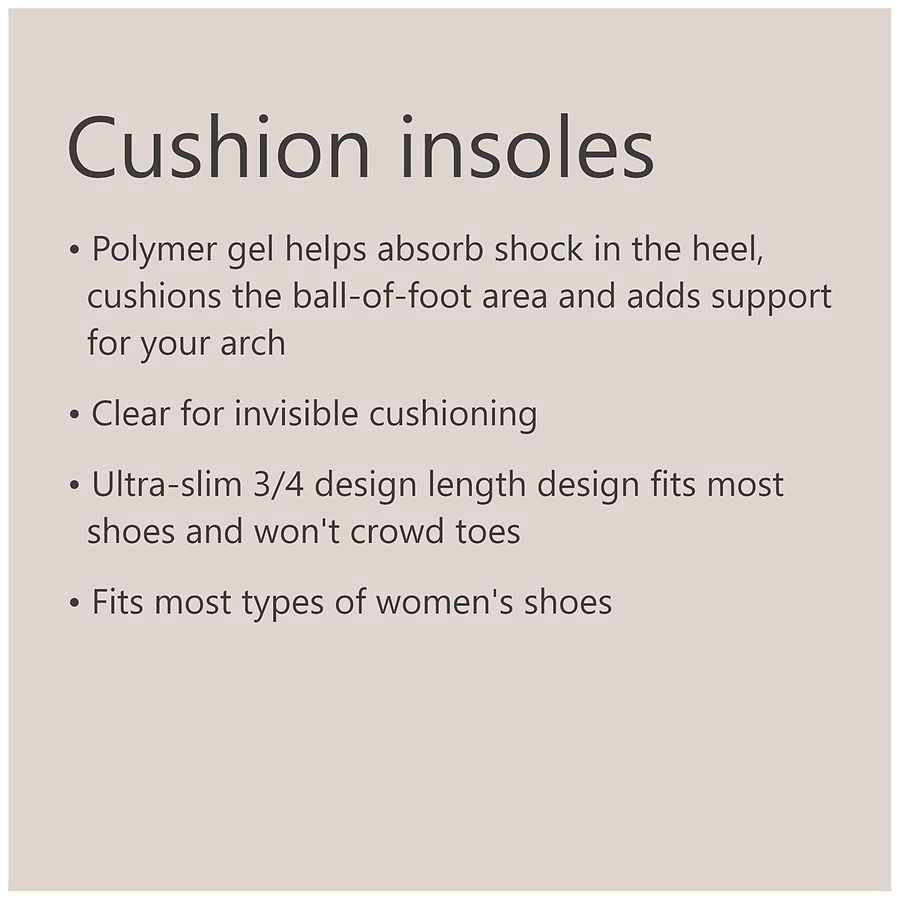 slide 2 of 5, Walgreens Clear Gel Cushion Insoles, 1 pair
