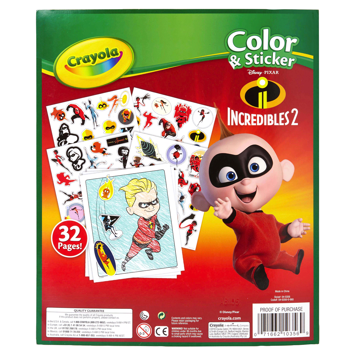 slide 9 of 9, Crayola Incredibles 2 Color & Sticker Activity -, 1 ct