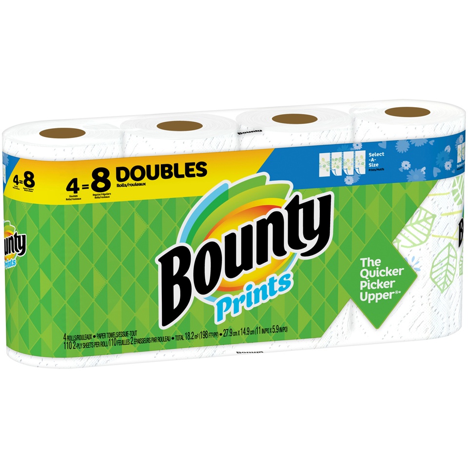 slide 3 of 4, Bounty Select-A-Size Printed Paper Towels - 4 Double Rolls, 4 ct