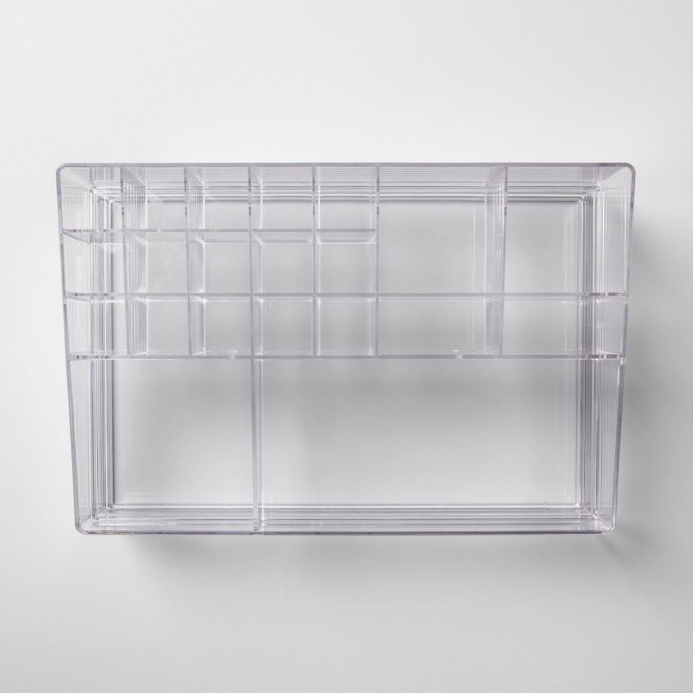 Extra Large Bathroom Plastic Tiered Cosmetic Organizer Clear