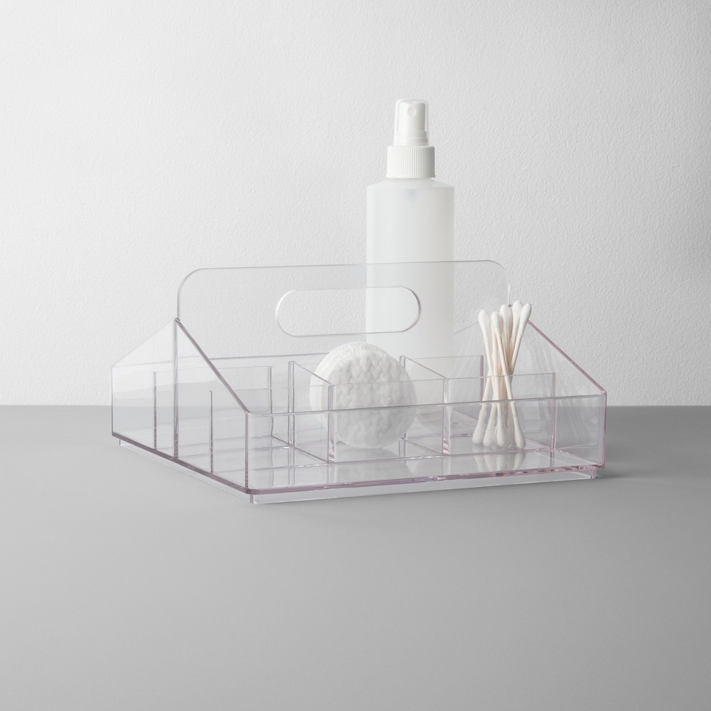 slide 2 of 4, Made by Design Bathroom Clear Plastic 8-Slot Mixed Cosmetic Organizer, 1 ct