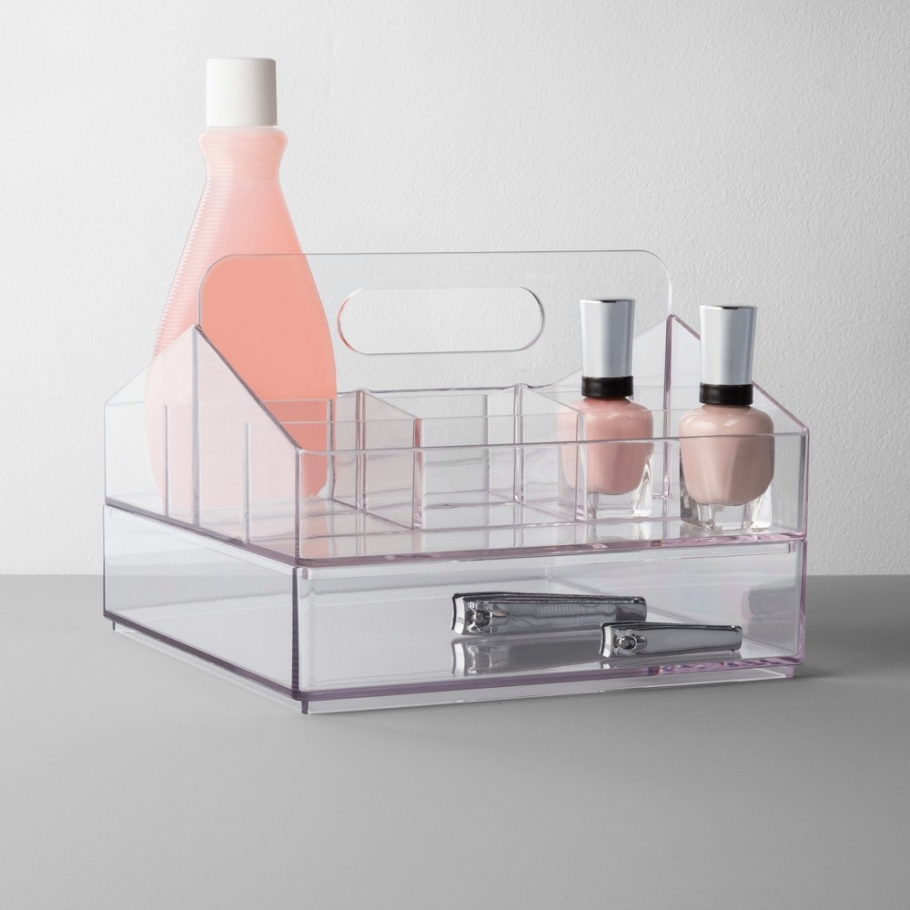 slide 3 of 4, Made by Design Bathroom Clear Plastic 8-Slot Mixed Cosmetic Organizer, 1 ct