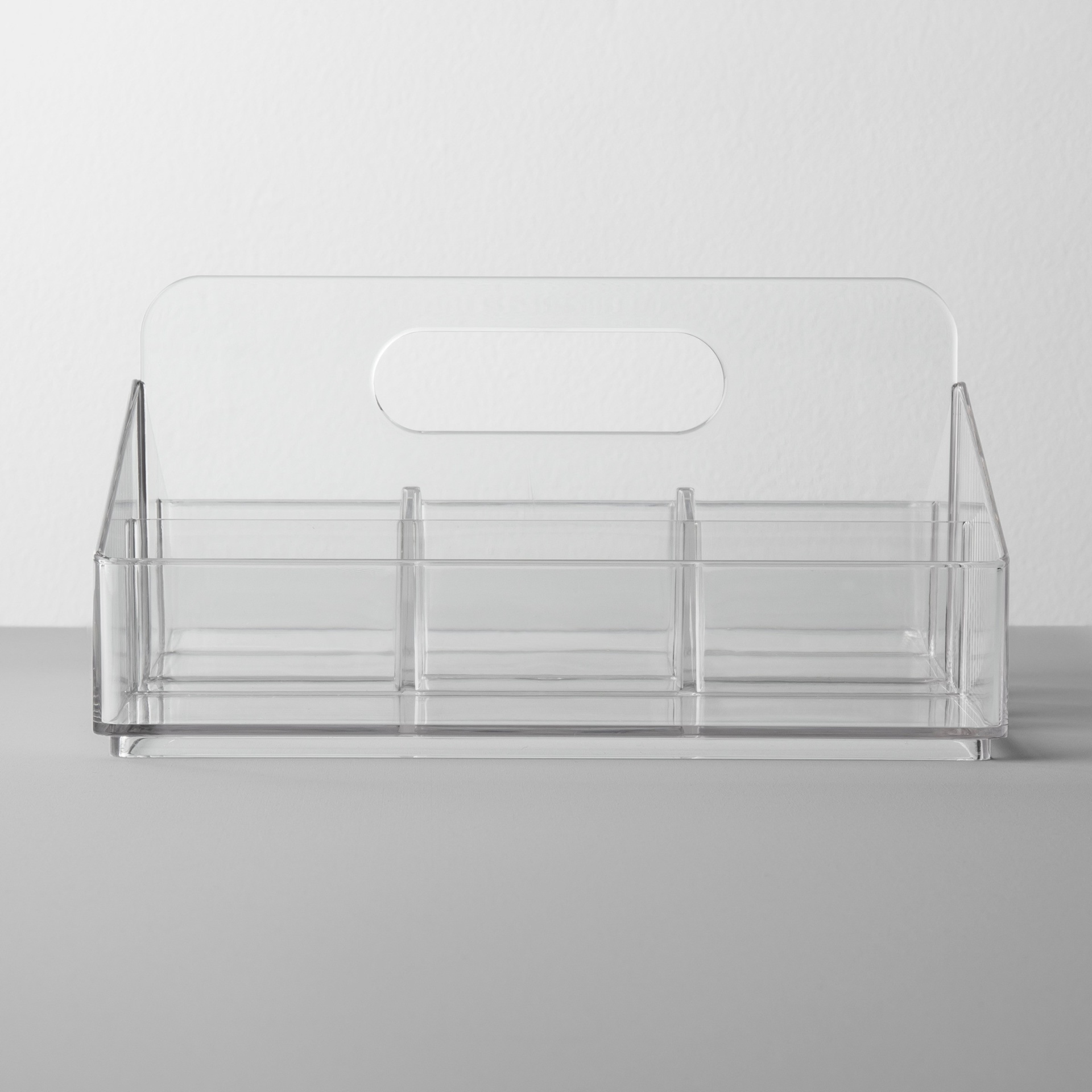 slide 1 of 4, Made by Design Bathroom Clear Plastic 8-Slot Mixed Cosmetic Organizer, 1 ct