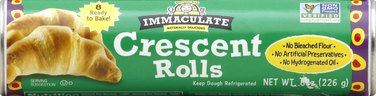 slide 3 of 3, Immaculate Baking, Organic Crescent Rolls, 8 Rolls, 8 oz