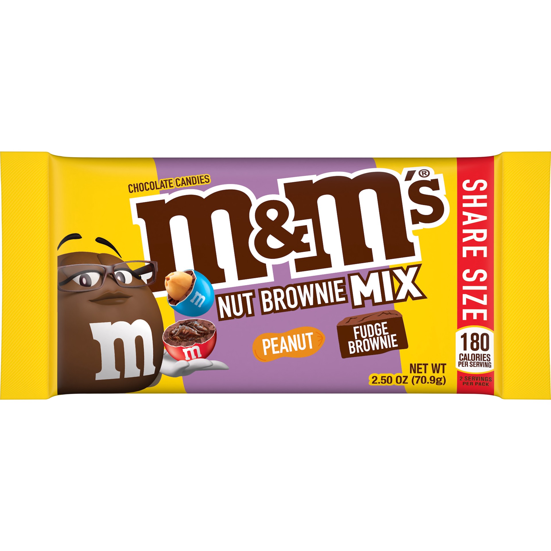 slide 1 of 1, M&M's M And M Nut Brownie Mix Share Size, 2.5 oz