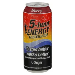 5-Hour Energy Extra Strength Berry Flavor Carbonated Beverage 16 fl oz