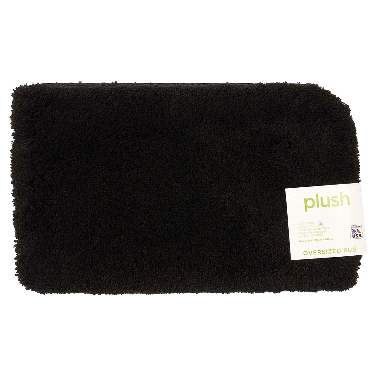 slide 2 of 2, Mohawk Plush Bath Rug, Black, 24 in x 40 in