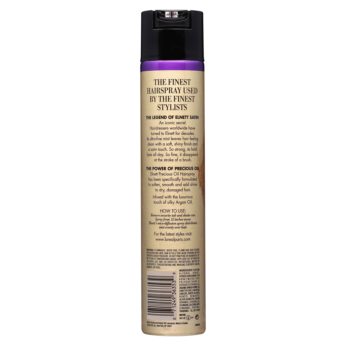 slide 3 of 4, L'Oréal Paris Elnett Precious Oil Satin Hairspray, 11 oz