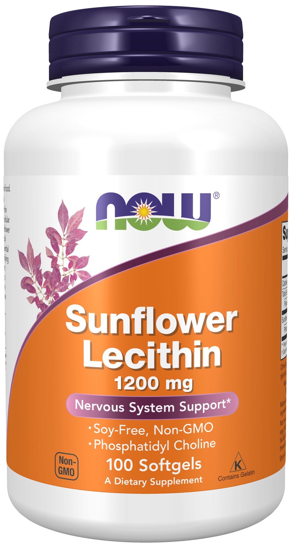 slide 1 of 4, NOW Sunflower Lecithin 1200 mg Soy-Free, Non-GMO - 100 Softgels, 100 ct; 1200 mg