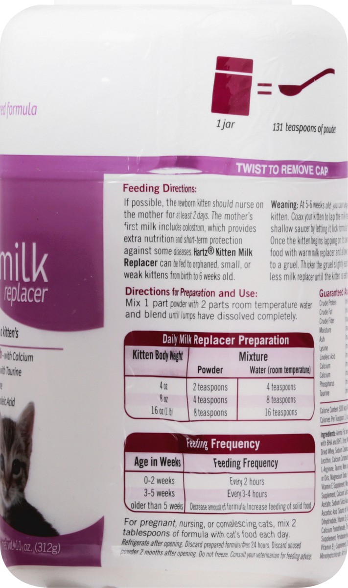 slide 7 of 9, Hartz Kitten Milk Replacer 11 oz, 11 oz