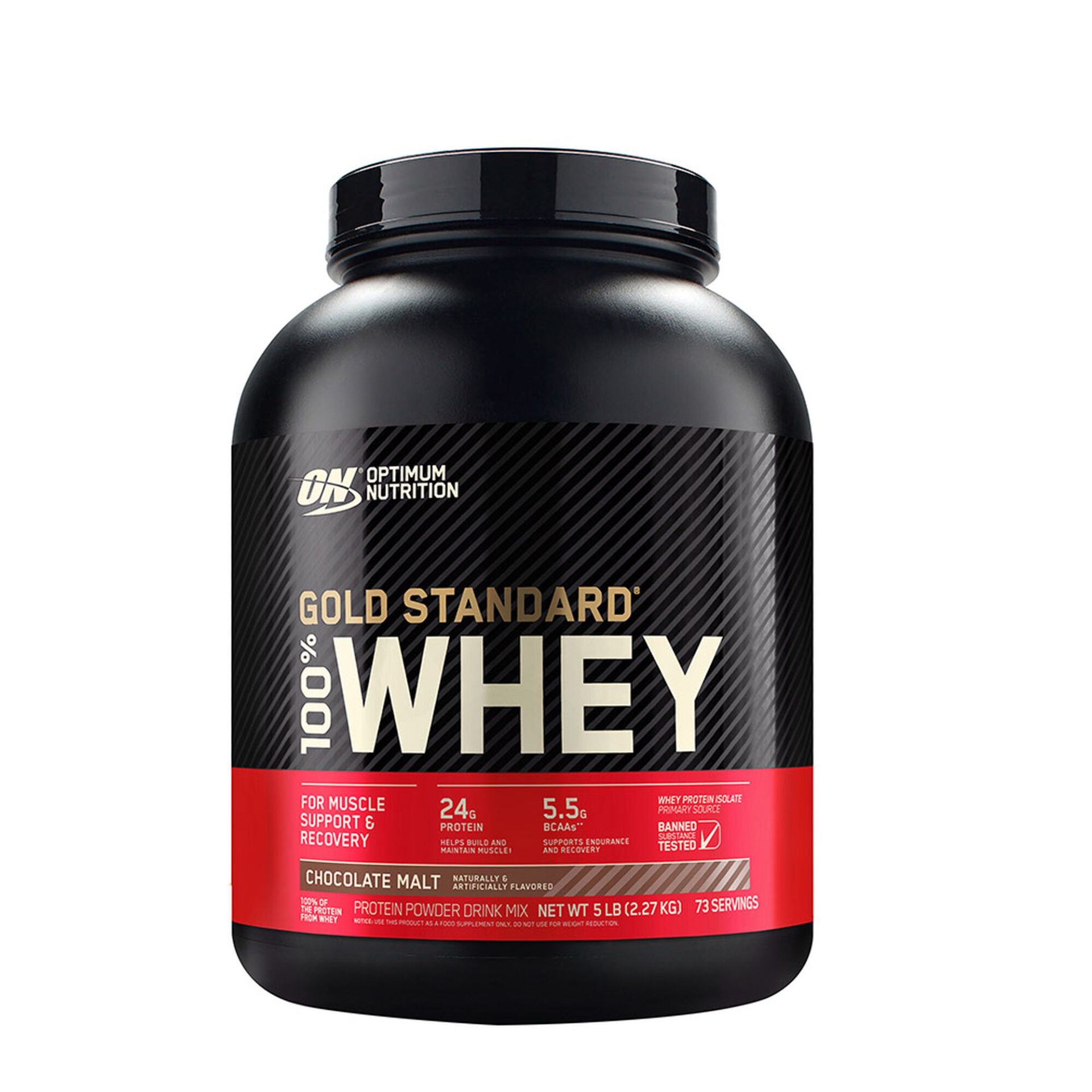 slide 1 of 1, Optimum Nutrition Gold Standard 100% Whey - Chocolate Malt, 5 lb