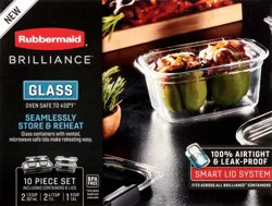 Rubbermaid Brilliance Glass Containers & Lids 1 ea