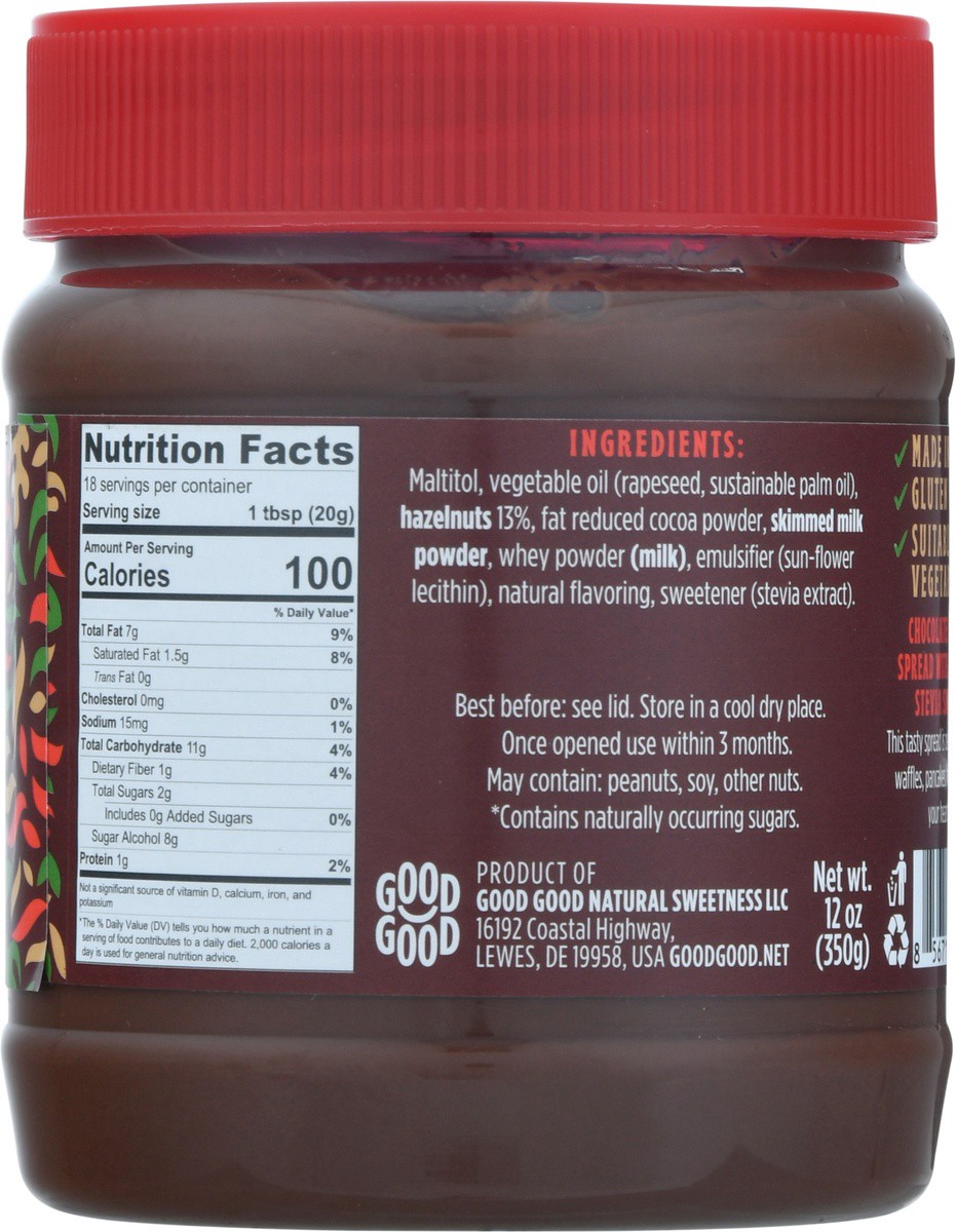 slide 9 of 9, Good Good Choco Hazel No Added Sugar Spread 12 oz Jar, 12 oz